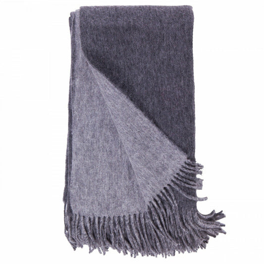 Alashan Double Faced Classic Cashmere Blend Throw Main Charcoal/Ash Fine Linens