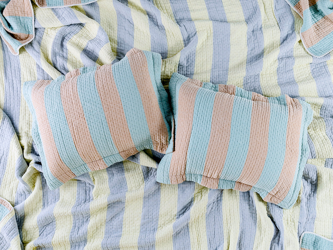 Dusen Dusen Cool Stripe Coverlet Set; When your friend comes over and you show them your room, be sure to impress them with how cool these stripes are.
