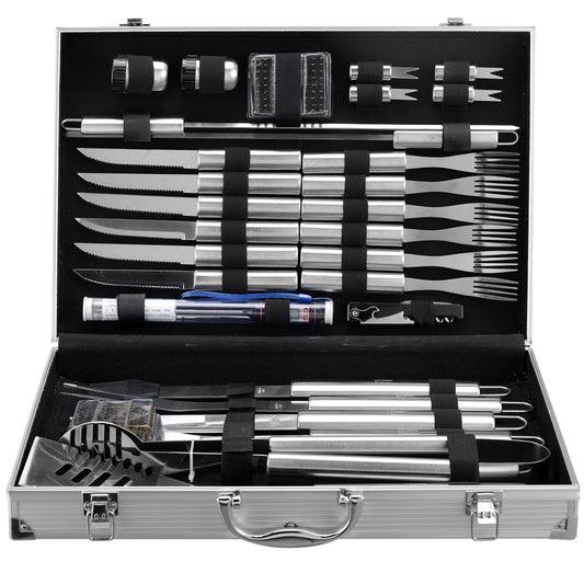 Cheer Collection 30 Piece BBQ Set with Aluminum Case