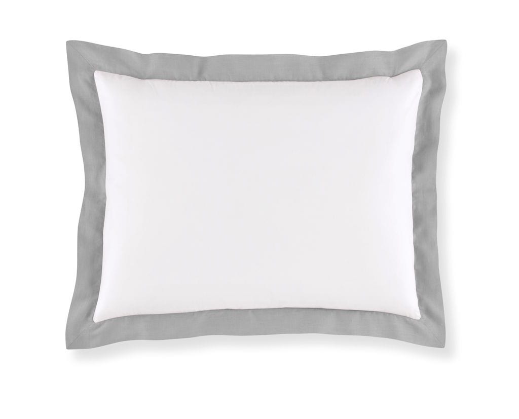 Fig Linens - Grey Mandalay Cuff Bedding by Peacock Alley - Sham