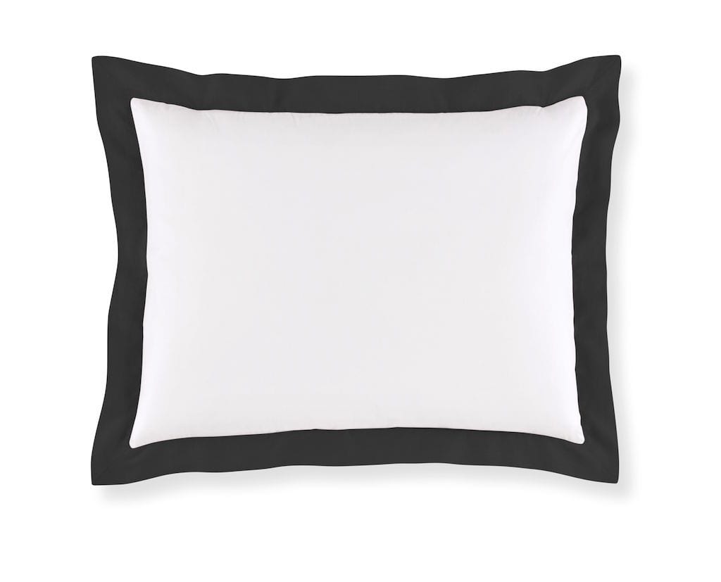 Fig Linens - Black Mandalay Cuff Bedding by Peacock Alley - Sham