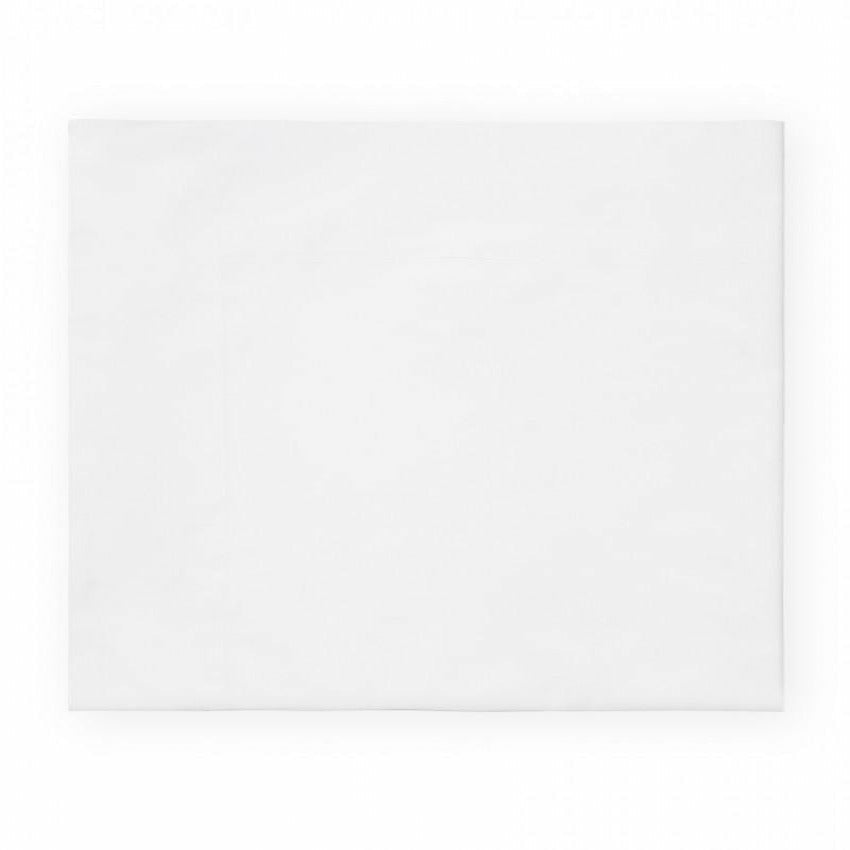 Sferra Corto Celeste Bedding Flat Sheet White Fine Linens