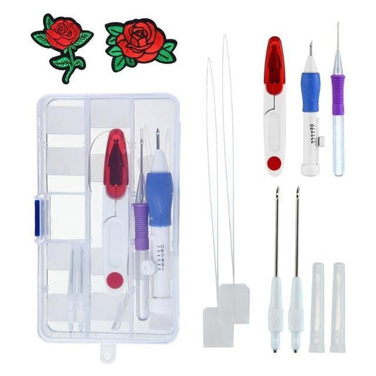 Magic Embroidery Stitching Punch Pen Set